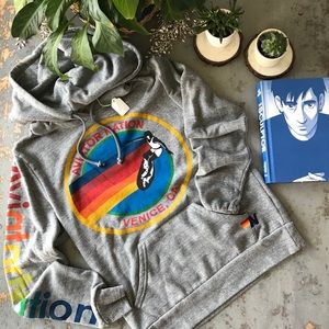 Aviator Nation Heather Gray Pullover Hoodie.